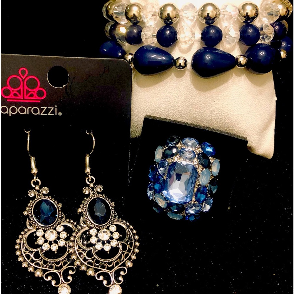 3 piece Blue/silver set